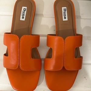 Dune London Slide Sandals brand new Orange Colour Size 6